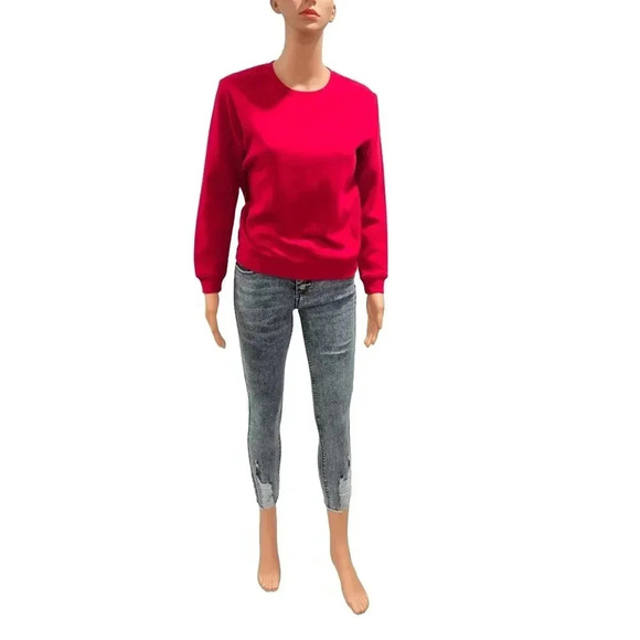 Women's Red Crewneck Sweatshirt - size pp - Picture 9 of 13
